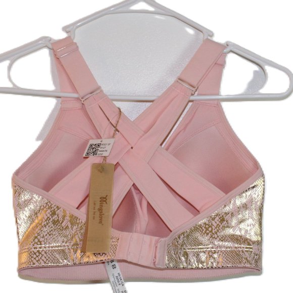 WingsLove full Coverage Push Up Sports Bra Pink Gold Size 32DD - Picture 5 of 9